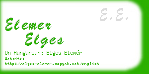 elemer elges business card